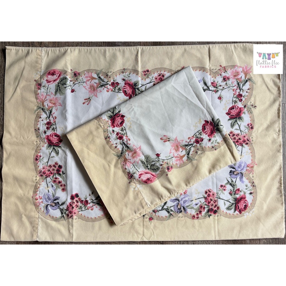 Vintage Border floral set of pillowcases,‎ Springs